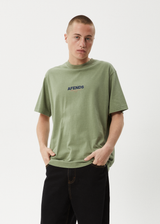 AFENDS Mens Vinyl - Retro Tee - Oil Green - Afends mens vinyl   retro tee   oil green