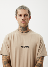 AFENDS Mens Vinyl - Retro Tee - Taupe - Afends mens vinyl   retro tee   taupe