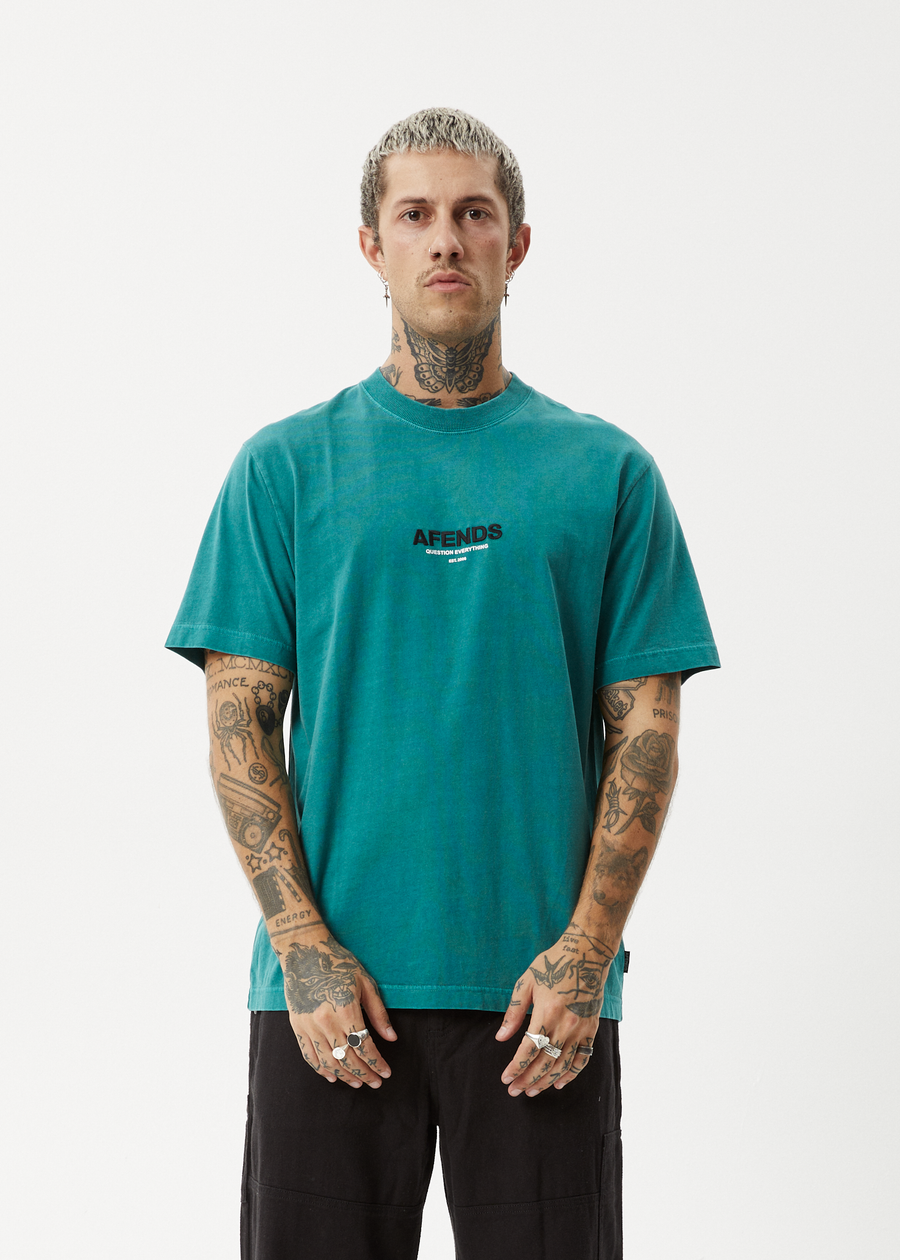 AFENDS Mens Vinyl - Retro Tee - Washed Pine