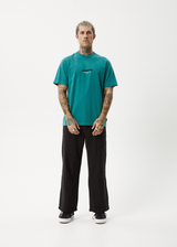 AFENDS Mens Vinyl - Retro Tee - Washed Pine - Afends mens vinyl   retro tee   washed pine