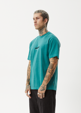 AFENDS Mens Vinyl - Retro Tee - Washed Pine - Afends mens vinyl   retro tee   washed pine