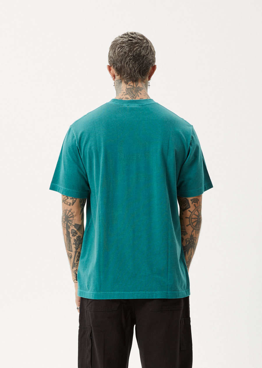 AFENDS Mens Vinyl - Retro Tee - Washed Pine