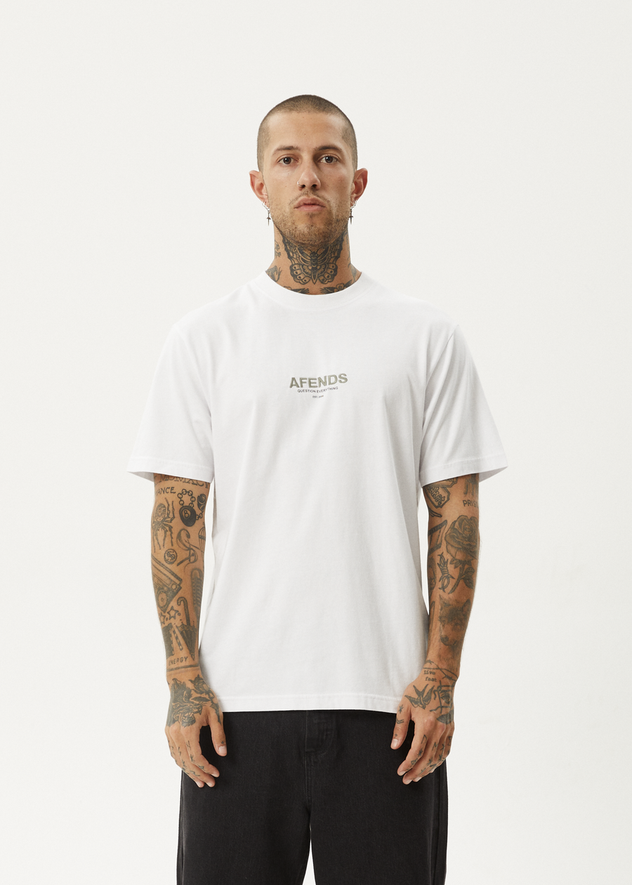 AFENDS Mens Vinyl - Retro Tee - White