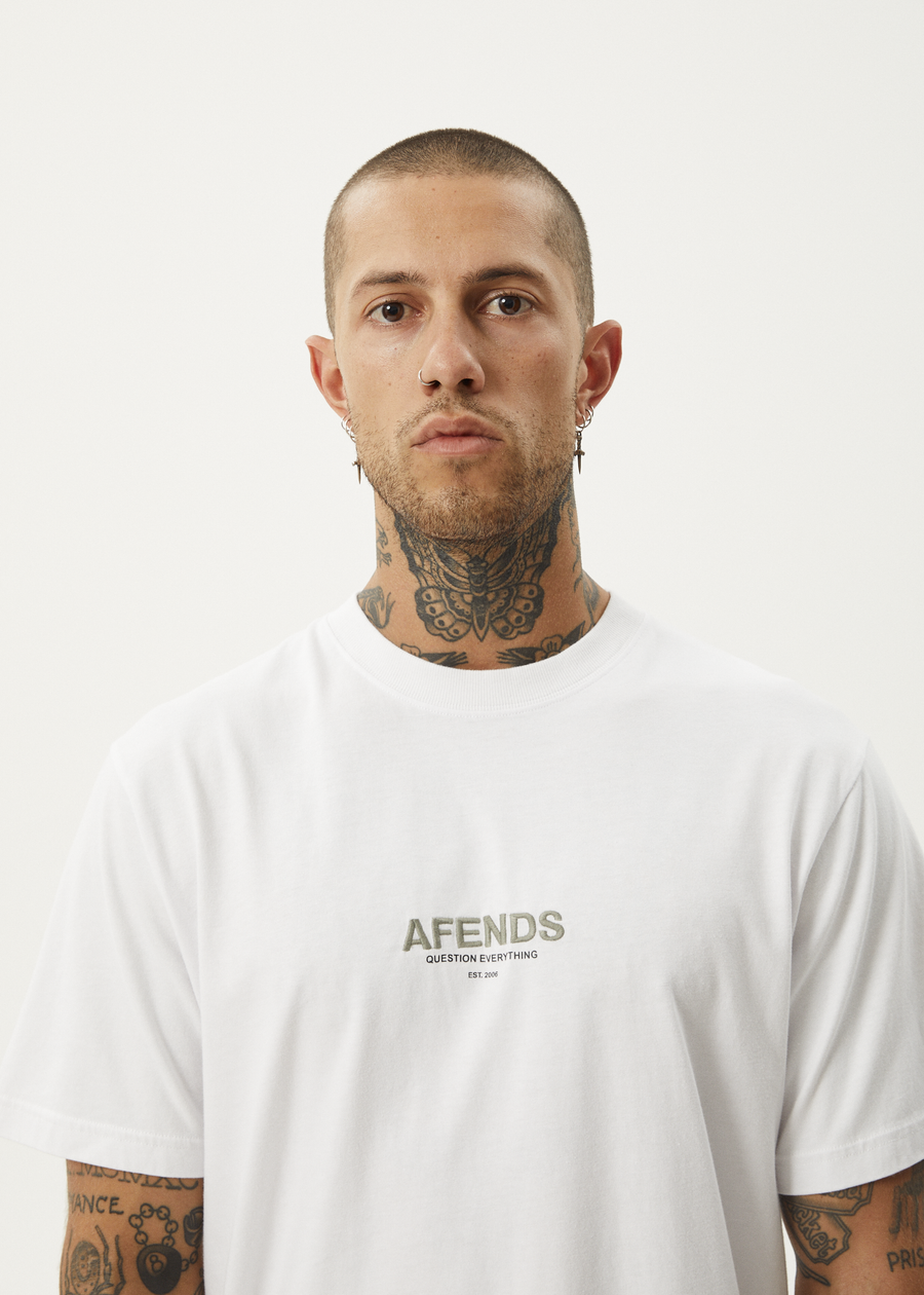 AFENDS Mens Vinyl - Retro Tee - White