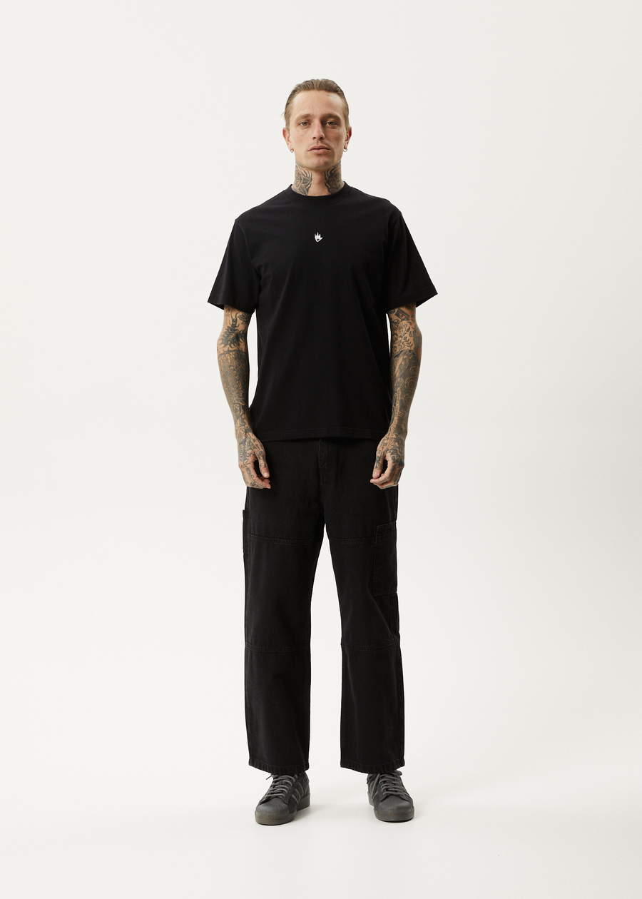 AFENDS Mens Flame - Retro Tee - Black