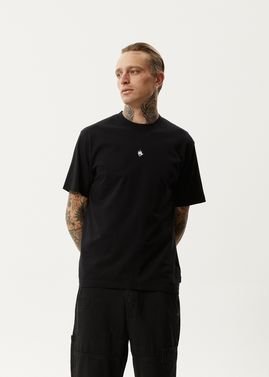 AFENDS Mens Flame - Retro Tee - Black