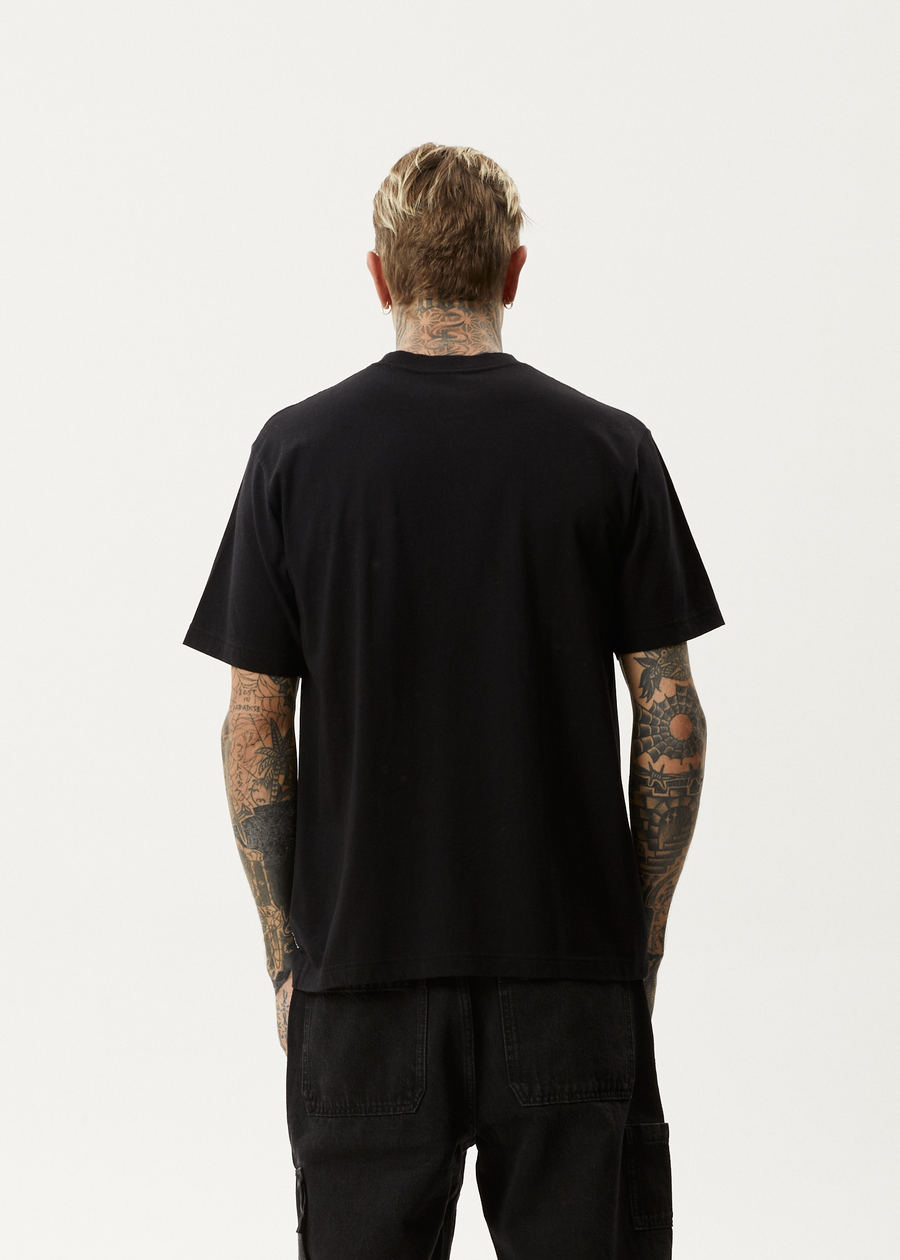 AFENDS Mens Flame - Retro Tee - Black