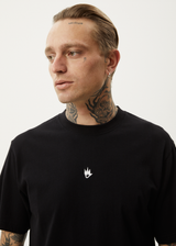 AFENDS Mens Flame - Retro Tee - Black - Afends mens flame   retro tee   black
