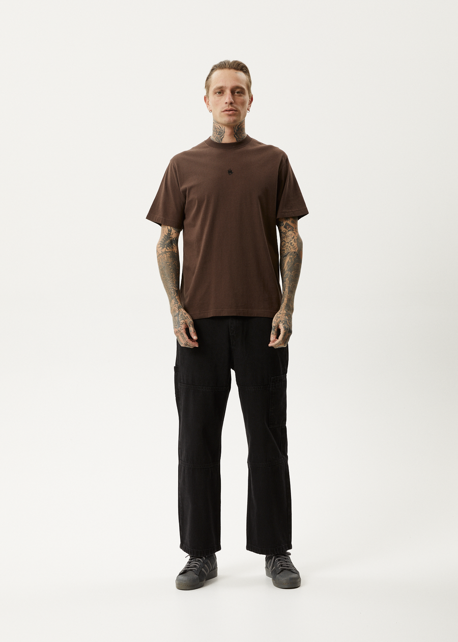 AFENDS Mens Flame - Retro Tee - Coffee