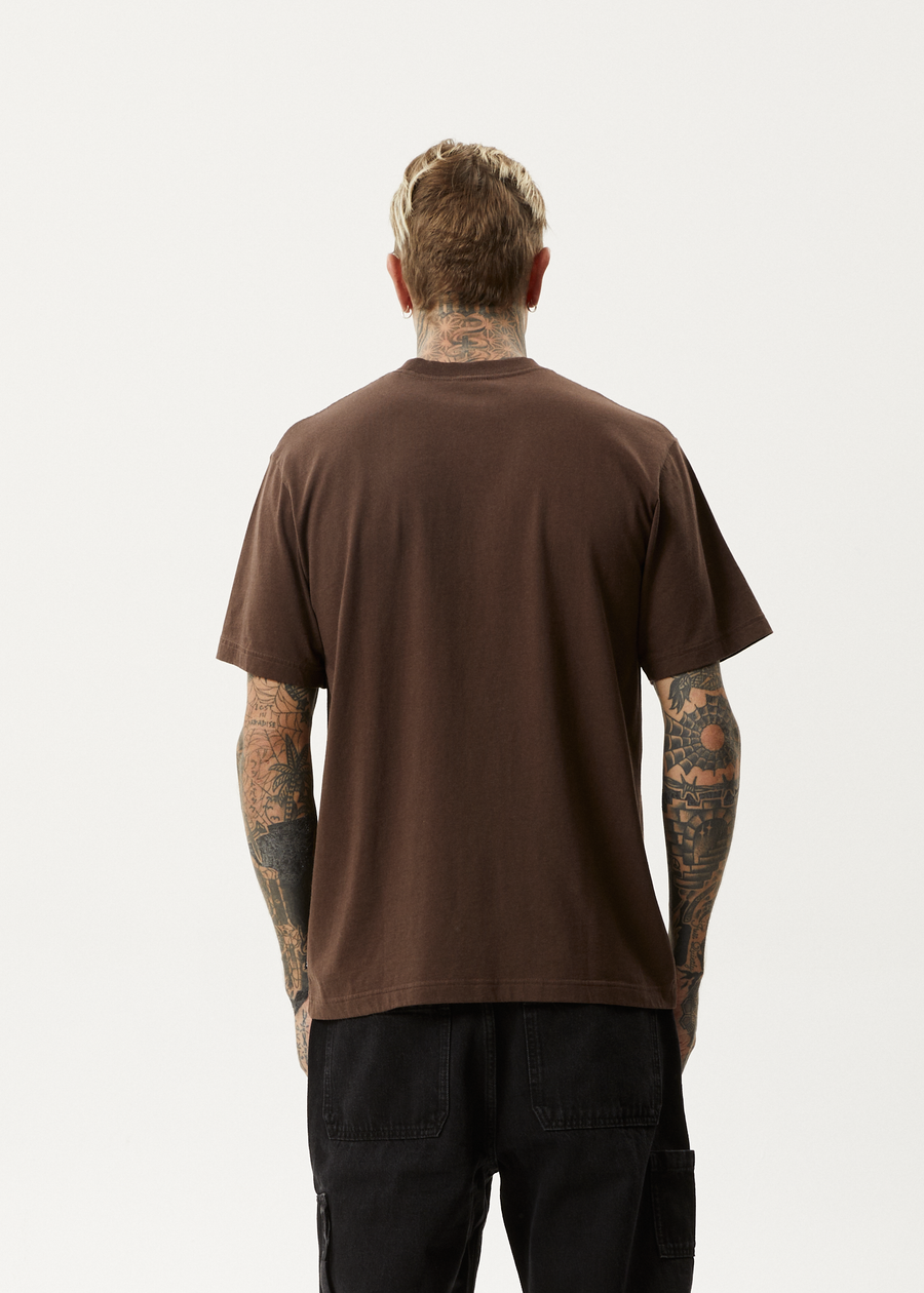 AFENDS Mens Flame - Retro Tee - Coffee