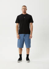 AFENDS Mens Flame - Retro Tee - Dark Olive / Black - Afends mens flame   retro tee   dark olive / black