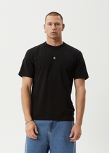 AFENDS Mens Flame - Retro Tee - Dark Olive / Black - Afends mens flame   retro tee   dark olive / black