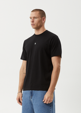 AFENDS Mens Flame - Retro Tee - Dark Olive / Black - Afends mens flame   retro tee   dark olive / black