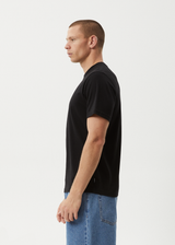 AFENDS Mens Flame - Retro Tee - Dark Olive / Black - Afends mens flame   retro tee   dark olive / black