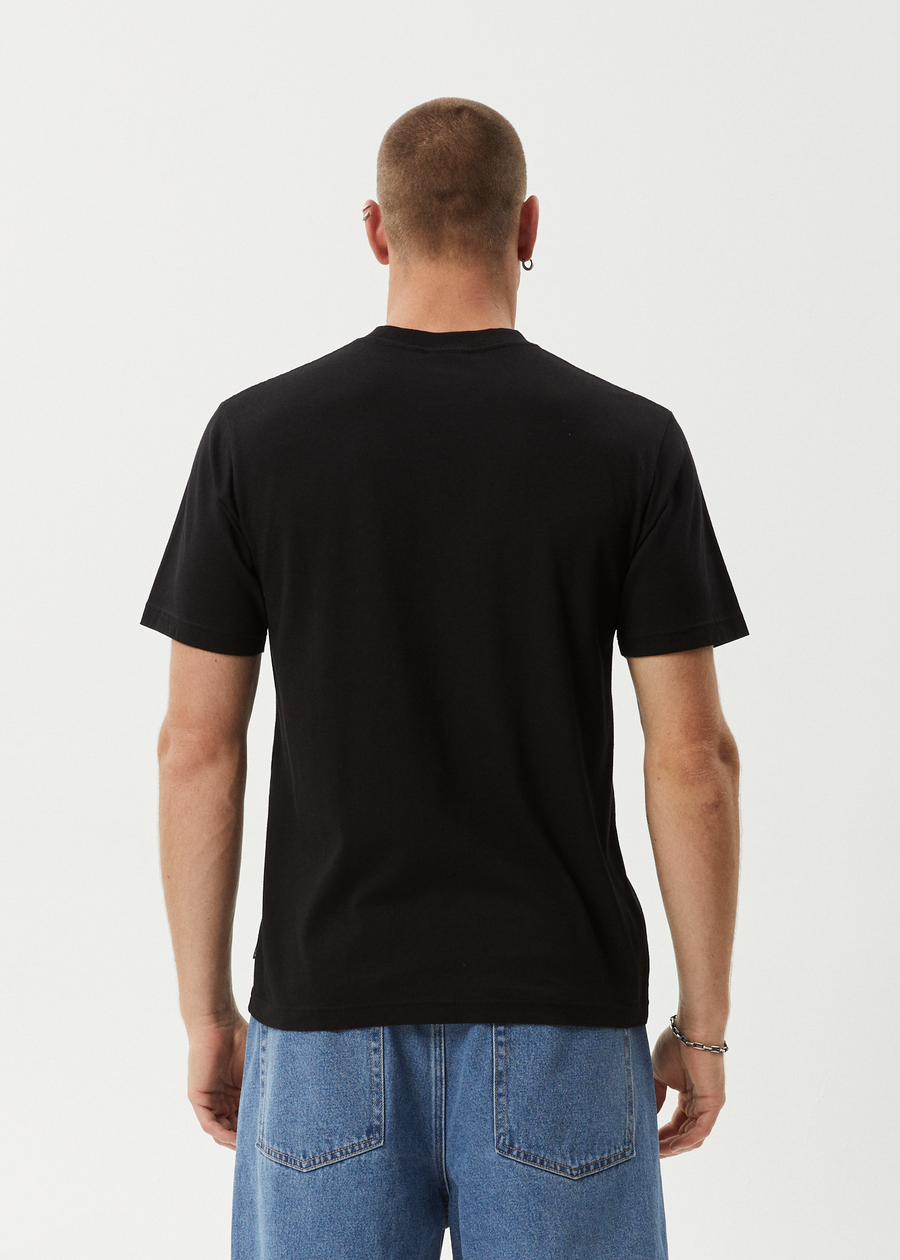 AFENDS Mens Flame - Retro Tee - Dark Olive / Black