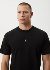 AFENDS Mens Flame - Retro Tee - Dark Olive / Black - Afends mens flame   retro tee   dark olive / black