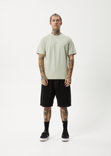 AFENDS Mens Flame - Retro Tee - Eucalyptus - Afends mens flame   retro tee   eucalyptus