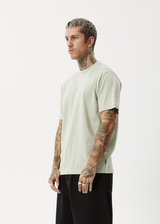 AFENDS Mens Flame - Retro Tee - Eucalyptus - Afends mens flame   retro tee   eucalyptus