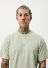 AFENDS Mens Flame - Retro Tee - Eucalyptus - Afends mens flame   retro tee   eucalyptus