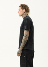 AFENDS Mens Flame - Retro Tee - Stone Black - Afends mens flame   retro tee   stone black