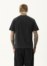 AFENDS Mens Flame - Retro Tee - Stone Black - Afends mens flame   retro tee   stone black