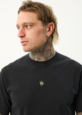 AFENDS Mens Flame - Retro Tee - Stone Black - Afends mens flame   retro tee   stone black