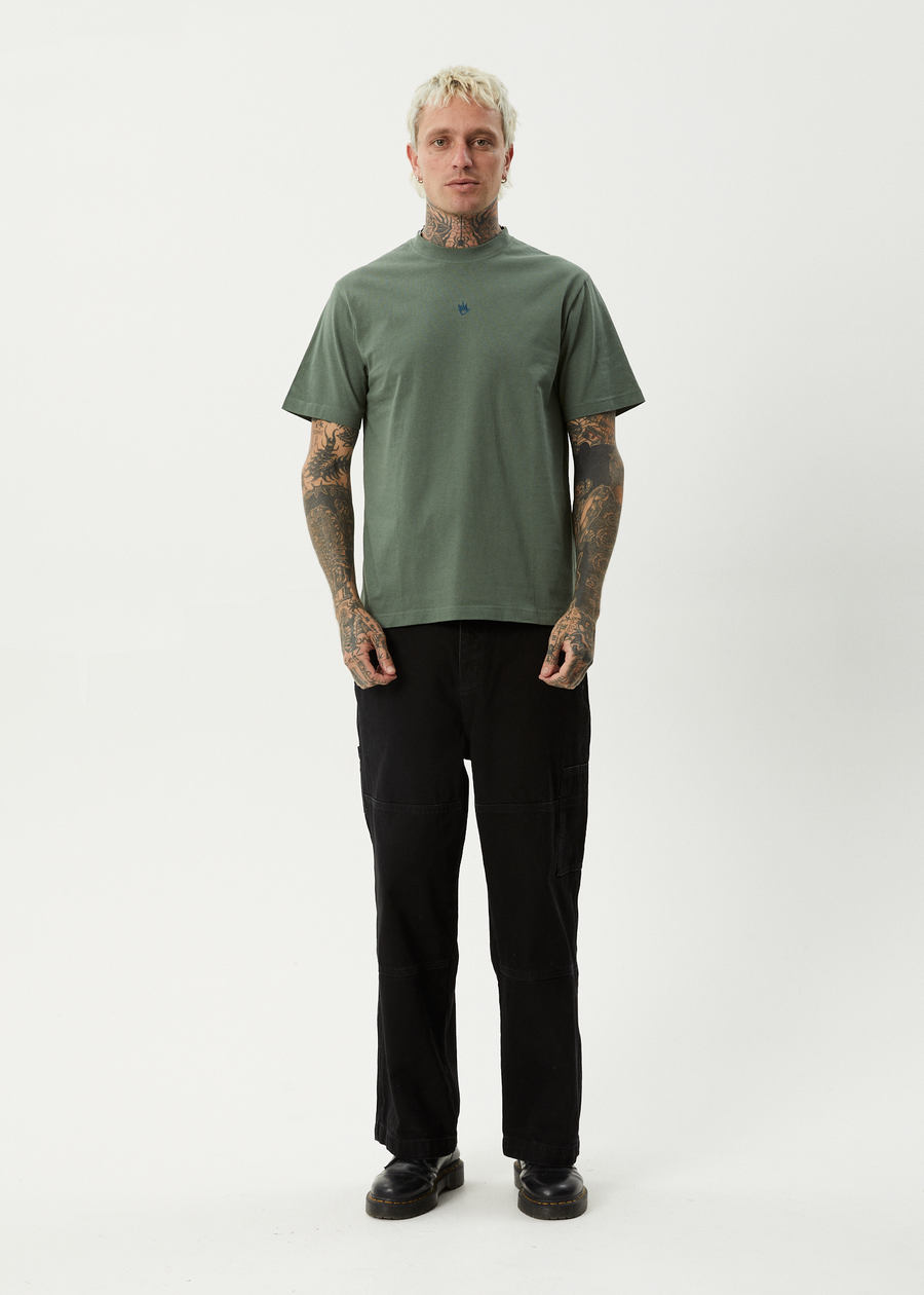 AFENDS Mens Flame - Retro Tee - Sycamore