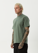 AFENDS Mens Flame - Retro Tee - Sycamore - Afends mens flame   retro tee   sycamore