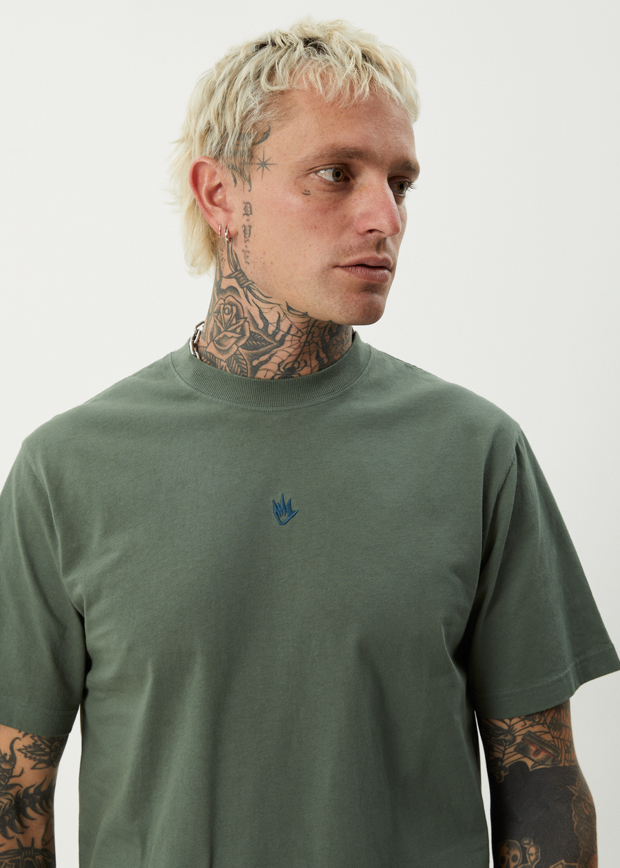 AFENDS Mens Flame - Retro Tee - Sycamore