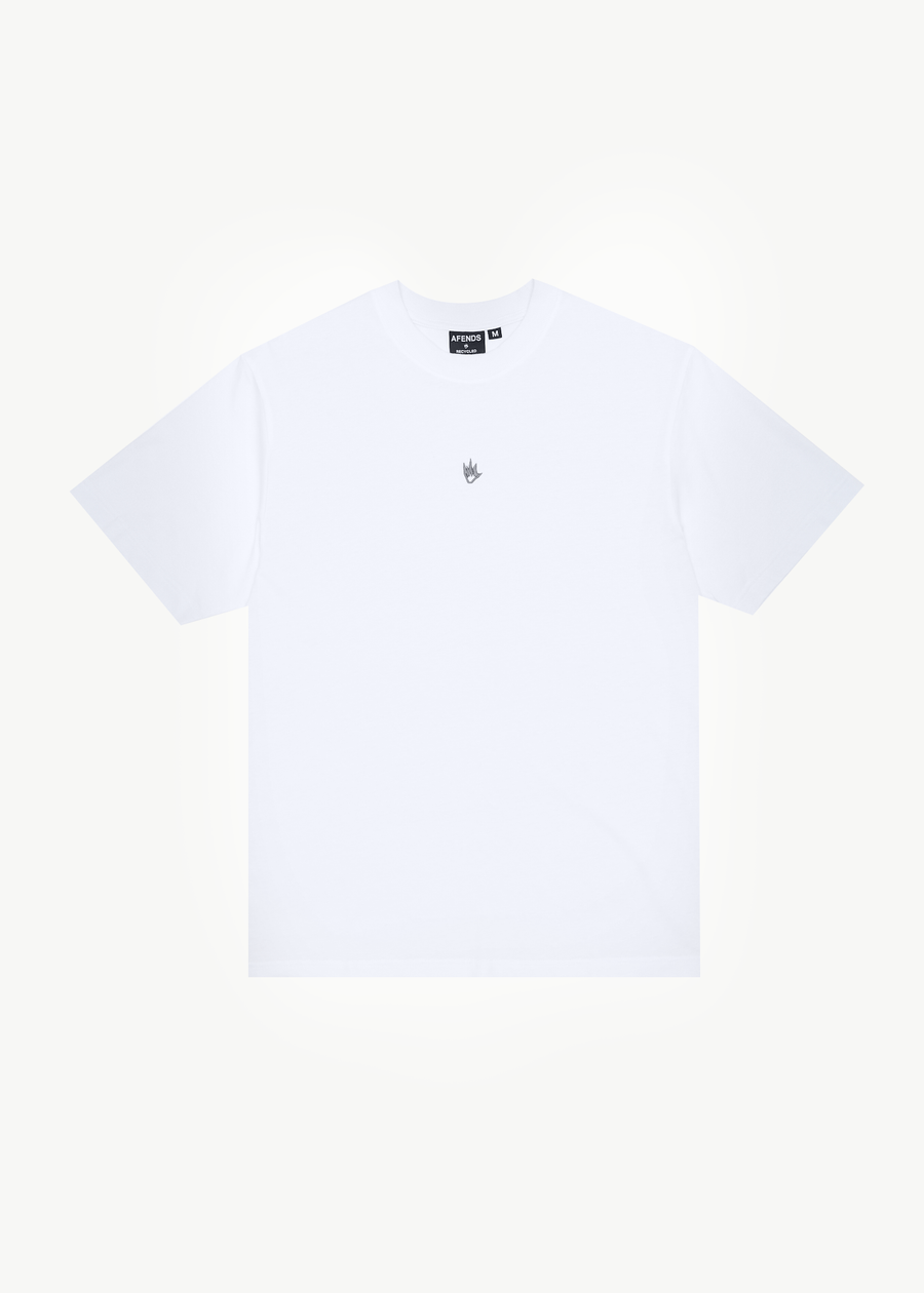 AFENDS Mens Flame - Retro Tee - White / Blue