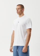 AFENDS Mens Flame - Retro Tee - White / Blue - Afends mens flame   retro tee   white / blue