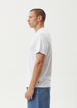 AFENDS Mens Flame - Retro Tee - White / Blue - Afends mens flame   retro tee   white / blue