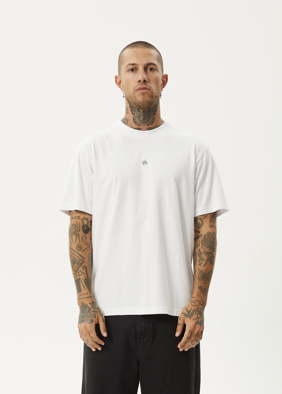 AFENDS Mens Flame - Retro Tee - White