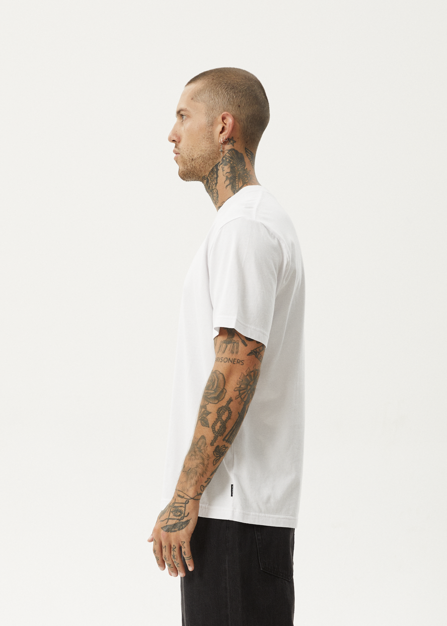 AFENDS Mens Flame - Retro Tee - White