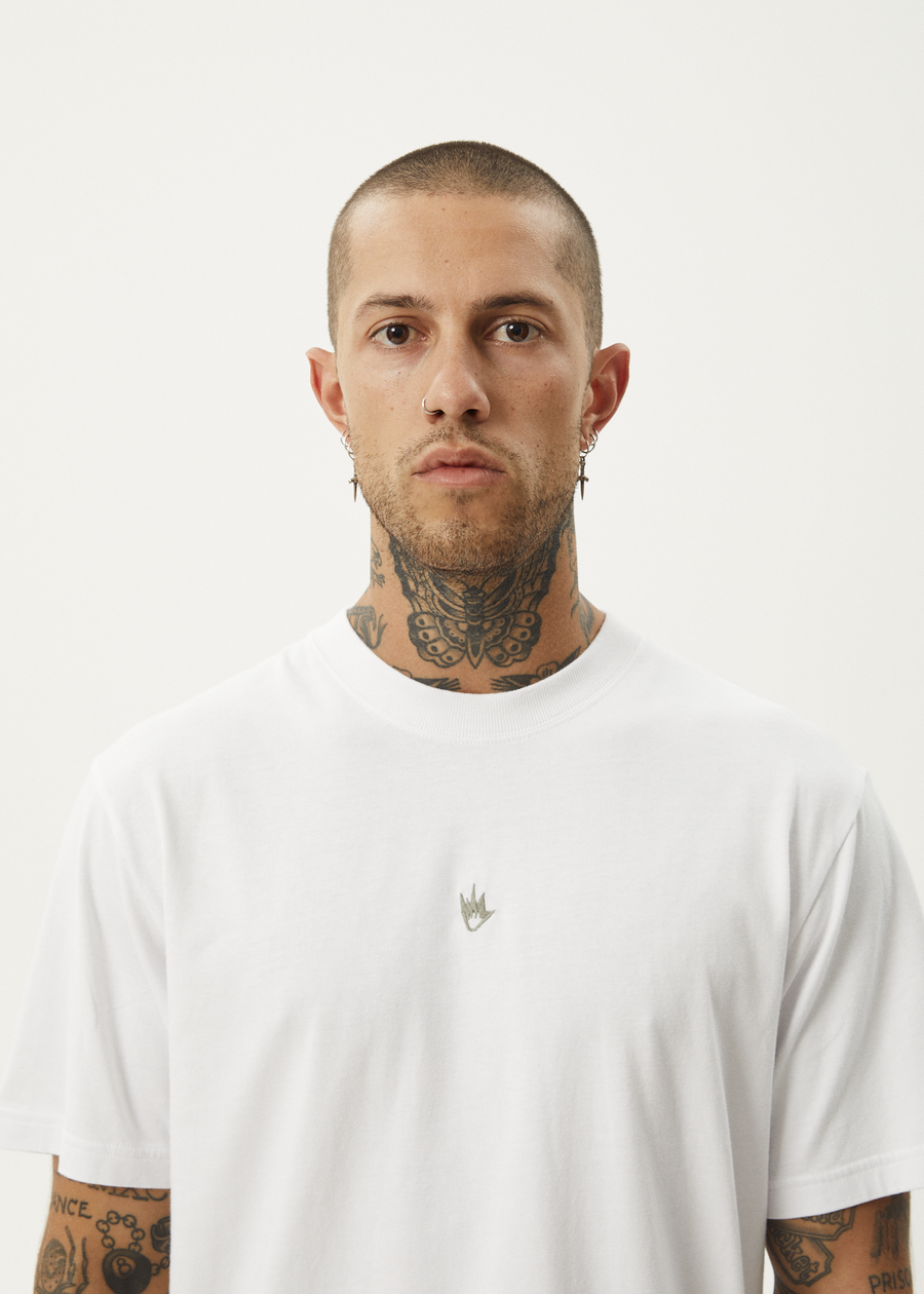 AFENDS Mens Flame - Retro Tee - White