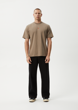 AFENDS Mens Flame - Retro Tee - Fossil - Afends mens flame   retro tee   fossil