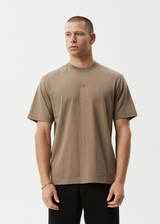 AFENDS Mens Flame - Retro Tee - Fossil - Afends mens flame   retro tee   fossil