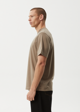 AFENDS Mens Flame - Retro Tee - Fossil - Afends mens flame   retro tee   fossil