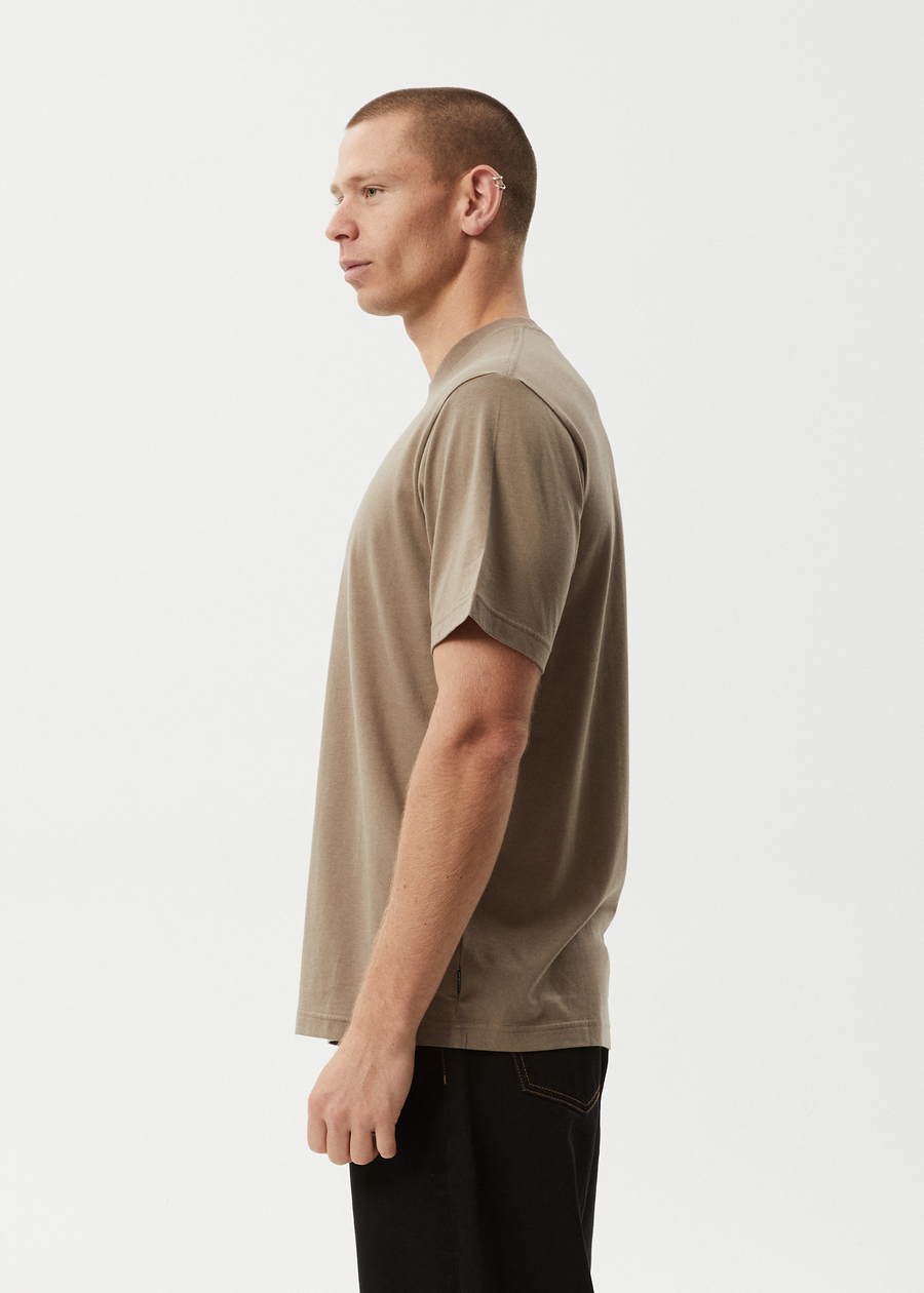 AFENDS Mens Flame - Retro Tee - Fossil