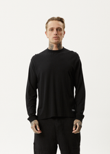 AFENDS Mens Essential - Long Sleeve Tee - Black - Afends mens essential   long sleeve tee   black
