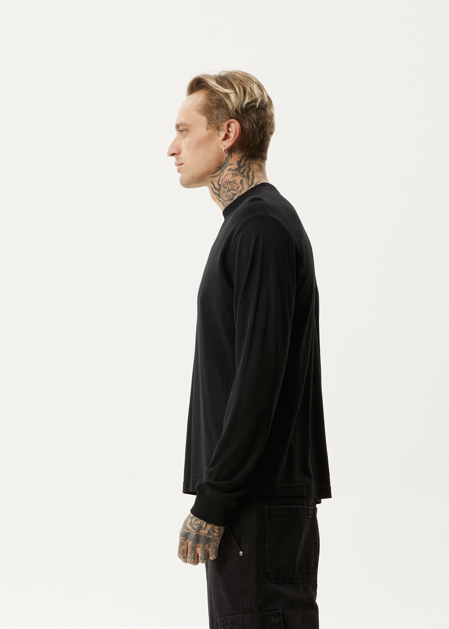 AFENDS Mens Essential - Long Sleeve Tee - Black