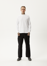 AFENDS Mens Essential - Long Sleeve Tee - White - Afends mens essential   long sleeve tee   white