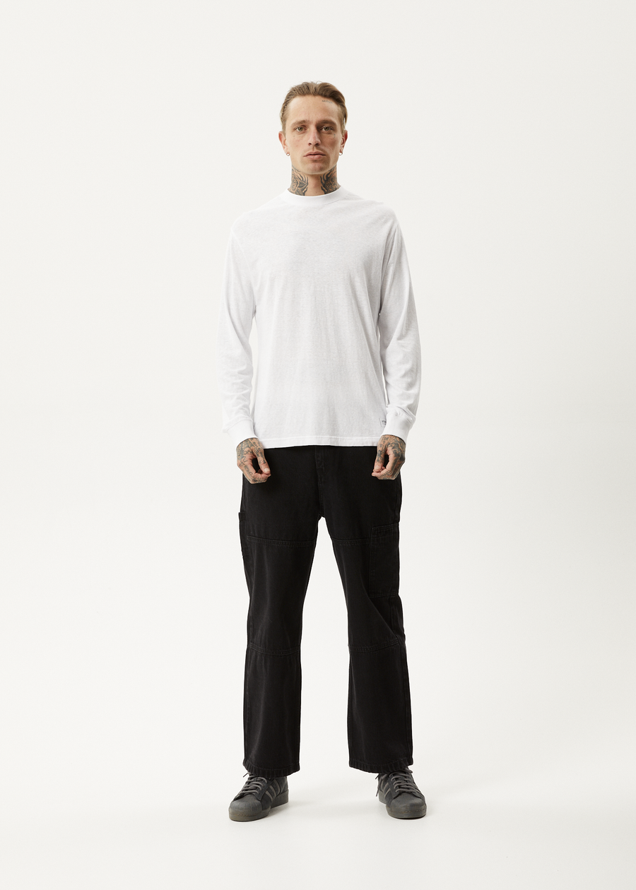 AFENDS Mens Essential - Long Sleeve Tee - White