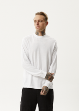 AFENDS Mens Essential - Long Sleeve Tee - White - Afends mens essential   long sleeve tee   white