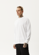AFENDS Mens Essential - Long Sleeve Tee - White - Afends mens essential   long sleeve tee   white