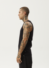 AFENDS Mens Paramount - Rib Singlet - Black - Afends mens paramount   rib singlet   black