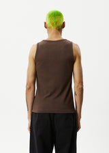 AFENDS Mens Paramount - Rib Singlet - Coffee - Afends mens paramount   rib singlet   coffee