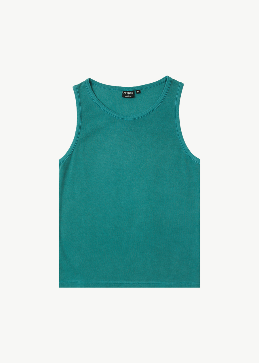 AFENDS Mens Paramount - Rib Singlet - Washed Pine