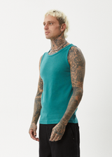 AFENDS Mens Paramount - Rib Singlet - Washed Pine - Afends mens paramount   rib singlet   washed pine