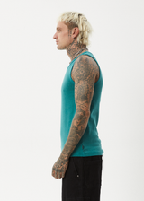 AFENDS Mens Paramount - Rib Singlet - Washed Pine - Afends mens paramount   rib singlet   washed pine